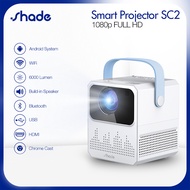 SHADE Android Proyektor TV T2mini 6000 Lumen 4K HD Bluetooth Smart Projector Android 9 1G+8G Mirrori