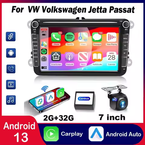 Compatible For VW Volkswagen Jetta Passat 7" Android 13.0 Car Stereo Radio Apple Carplay GPS