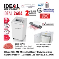 IDEAL 2604 MC 0.8 x 12mm Micro Cut Heavy Duty Non-Stop Paper Shredder - 10 sheets 125 liters 2604MC
