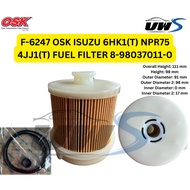 F-6247 OSK ISUZU 6HK1(T) NPR75 4JJ1(T) FUEL FILTER 8-98037011-0