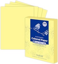 WritePads Veritas Colored Copy Paper,Multi-Purpose paper,Colored Printer Paper 8.5” x 11”, 20 lb / 90 GSM, Canary 200 Sheets (1 Reams)，Made in USA