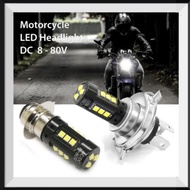 Motorcycle LED Headlight P15D H4 H7 Hi/Lo Beam 6000K 45W Motorbike Universal Honda Yamaha Kawasak