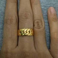 24k gold plated wide chain ring