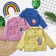 JAKET CROP ANAK PEREMPUAN / JAKET JEANS CROP ANAK / JAKET JEANS ANAK MOTIF SABLON