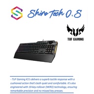 ASUS TUF Gaming K1 RGB keyboard with dedicated volume knob, spill-resistance, side light bar and Arm