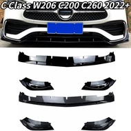 For Mercedes Benz C Class W206 C200 C260 2022  For AMG Front Bumper Splitter Lip Spoiler Diffuser Gu