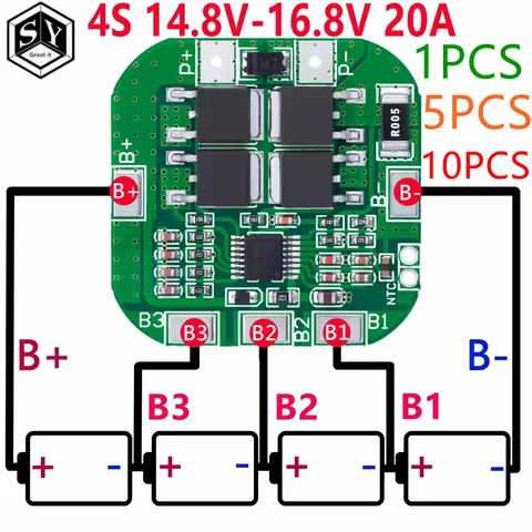 4S 14.8V / 16.8V 20A peak li-ion BMS PCM battery protection board bms pcm for lithium LicoO2 Limn2O4