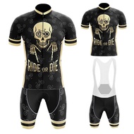 NEW CYCLING Skull Pattern Cycling Jersey Set Summer Short Sleeve Cycling Clothing MTB Bike Uniform Maillot