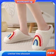 Rainbow Warm Fluffy Slippers Soft Cozy House Slippers Bedroom Slippers for Women