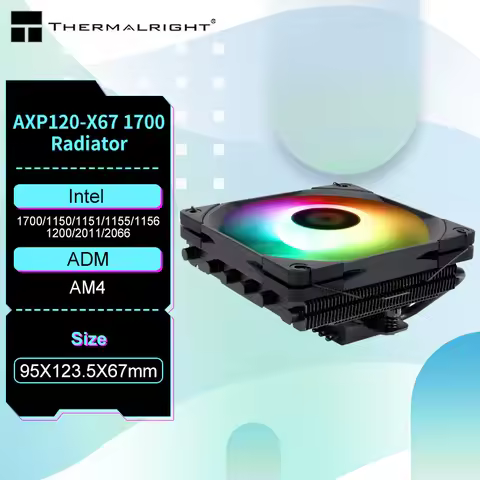 Thermalright AXP120-X67 Low Profile CPU Air Cooler with 120mm PWM Fan 6 Heat Pipe for AMD AM4 Intel 