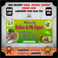 TERLARIS Spanduk Banner Backdrop Mie Ayam Bakso Mie Ayam Keren Berkualitas / Banner Benner Backdroup