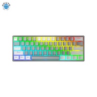 AULA F3261 61 Keys Wired Mechanical Keyboard RGB Hot Swappable Compact Gaming Keyboards White Grey K