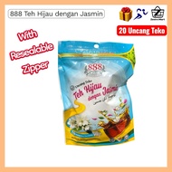 888 Teh Hijau dengan Jasmin | Resealable Zipper | 20 Uncang Teh