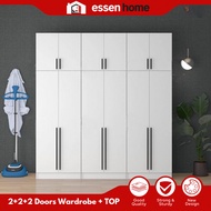【FREE SHIPPING】🔥Essen Home COCO 6X8FT_4X8FT WARDROBE 2+2+2 DOORS WARDROBE WITH SHELF / almari baju /