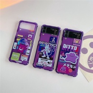 Mobile phone case pet elf purple Geng ghost Samsung zflip4 mobile phone case folding screen beautyzflip3 protective cover silicone