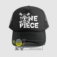 Topi Snapback Trucker Jaring ONE PIECE Logo Anime Terbaru PREMIUM QUALITY Monkey D Luffy