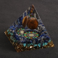 Natural Tiger Eye Gem Stone Orgone Pyramids Turquoises Chips Gravel OM Amulet Orgonite Energy Genera