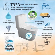 Eaco T933 Rimless Tornado Flushing Toilet Bowl