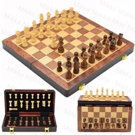 1 Set Superior Magnetic Wooden Chess Board 29x29cm - Folding Chess Board Magnetic Chess Game Complet