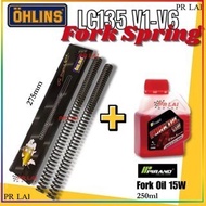 OHLINS 62MM LC135 V1 V2 V3 V4 V5 V6 Fork spring LC 62MM 275mm PIRANO fork oil minyak 15w 250ml