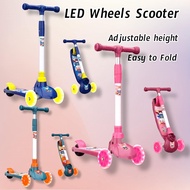 LED three wheels kids adjustable height kick scooter for kids