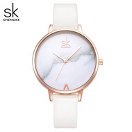 [Aishang watch industry]Shengke แบรนด์ชั้นนำแฟชั่นสุภาพสตรีนาฬิกาหนังหญิงนาฬิกาควอตซ์ผู้หญิงบางสบายๆสายนาฬิกา R Eloj Mujer หินอ่อนหน้าปัด SK