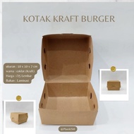 [Per 25 sheets] Kraft Burger Box 10x10x7cm / Kraft Burger Box / Brown Burger Box / Burger Packaging 