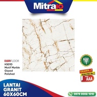 Durafloor Granit Lantai 60x60 Putih Cokelat Motif Marble Glazed