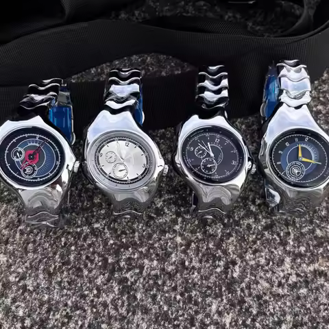 Creative Y2k Twisted Case Oval Quartz Watch Mens Hot sell Alien Unique Silver Dial Ellipse Special D