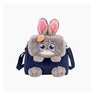 กระเป๋าสะพายข้าง Miniso Disney Zootopia Judy Rabbit Nick Crossbody Bag กระเป๋าสะพายข้างผ้าไนลอนลายกา