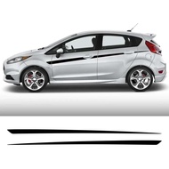 Car Waistline Vinyl Decal Side Door Stripes Graphics Racing Sticker Accessories, for Ford Fiesta ST2