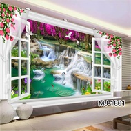 TERBARU Wallpaper dinding 3d custom pemandangan wallpaper 3d motif pemandangan jendela