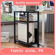 ∏3 Tier Slim Wooden Shelf Side Table Moving Storage Rack Desk CPU and Printer Stand Monitor Stand