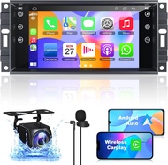 2G+32G Car Radio for Jeep JK Wrangler Compass Dodge Ram Chrylser, Android 12 7 Inch Car Stereo Suppo