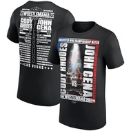 Men's Black WrestleMania 41 John Cena vs. Cody Rhodes Summer Short Sleeve Women Tee Shirt 2025 New S