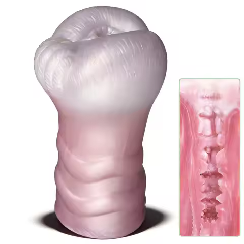 GEEBA Realistic Animal Wolf Design Male Masturbator Ultra-Soft Silicone Men's Stroker Cup Realistic 
