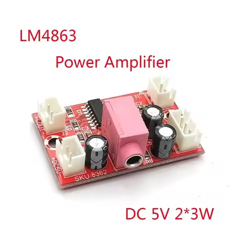 LM4863 Fever 5V Mini Channel Power Amplifier Power Amplifier Board 3+3W Hifi Amp Charger Power Suppl