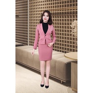 Korean pink bean long-sleeved 2-layer vest with 1 button and 2 fake pocket flaps AVL017HDO
