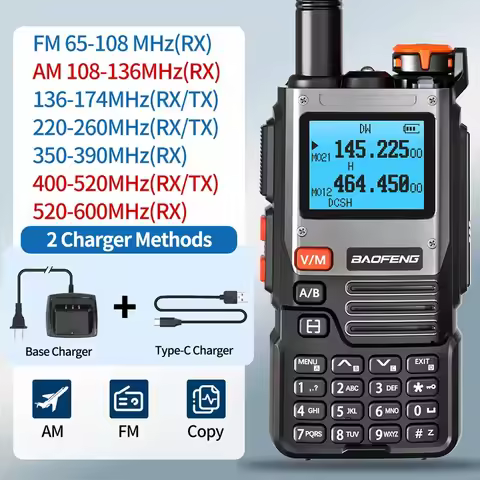 Baofeng UV-K61 Long Range Walkie Talkie Wireless Copy Frequency Type-C Charger UHF VHF DTMF FM NOAA 