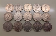 【全套】1975年 - 1992年 香港 女皇頭 二元 貳圓 硬幣