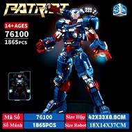 Đồ chơi lắp ráp 76100 Mô hình Robot người sắt xanh Patriot cao 37cm 1865 chi tiết