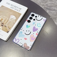 Smiley Hearts for Samsung 26 Plus Case S25 S24 S23 S22 S21 S20 FE Ultra A54 A53 A52 Screen Protector