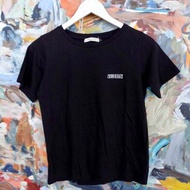 日本中古chocol raffine中性文字黑色短袖TEE F 高級古級古著