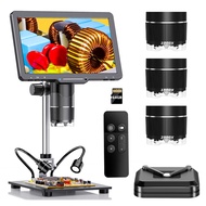 10.1-inch 3 Lens 2K TV Digital Microscope 2500X Coin Microscope Magnifier for Entire Coins with IPS 