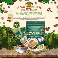 Fitgum 20X Collagen Chia Coffee Organic Coffee Glutathione Slimming Detox Diet Anti-aging Whitening 