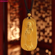 Zokayi Ancient Method Gold Pure Gold 999 Chisel Engraved Guanyin Pendant Customization