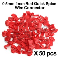 Red Quick Splice Wire Connector (0.5mm - 1.0mm) x 50 pcs