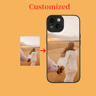 1pc Customized Full Coverage Silicone Lens Protection Phone Case, Romantic Handprint Pattern Full Bl