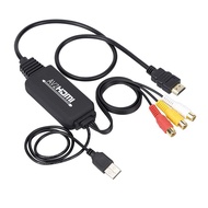 RCA to HDMI Converter, RCA to HDMI Cable, AV 3RCA CVBS Composite Audio Video to 1080P HDMI Adapter