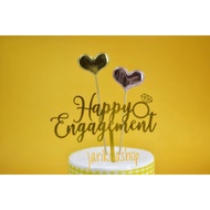ACRYLIC CAKE TOPPER HAPPY ENGAGEMENT DECORATION CAKE PICK ENGAGEMENT SANGJIT ENGAGEMENT DECORATION T